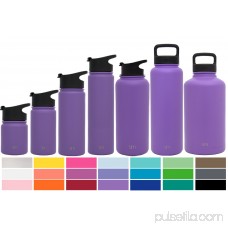 Simple Modern 32oz Summit Water Bottle + Extra Lid - Vacuum Insulated Thermos Simply Wide Mouth 18/8 Stainless Steel Flask - Purple Hydro Travel Mug - Lilac 567920084